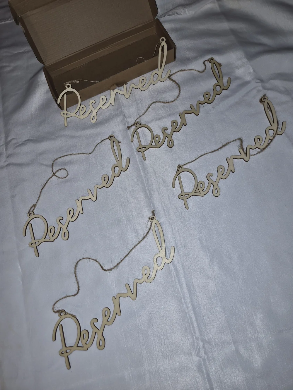 Reserved Wooden Hanging Signs - Natural Beige